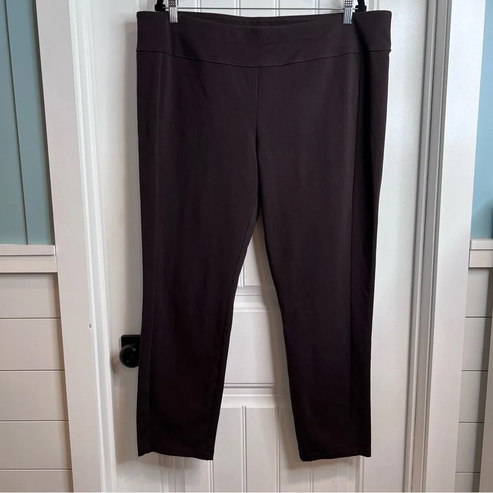 Susan Graver Women's Dark Brown Regular Weekend Premium Stretch Leggings. XL - Picture 1 of 8
